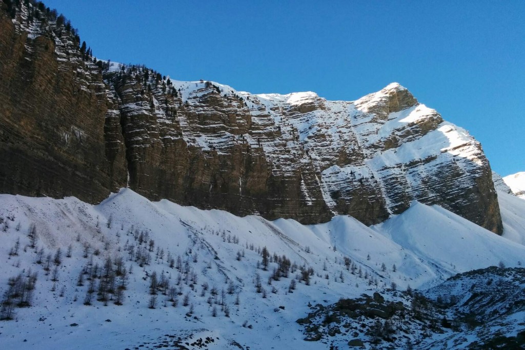 Vallon ou se situe la voie sans peur et sans ces pioches avec un guide de haute montagne
