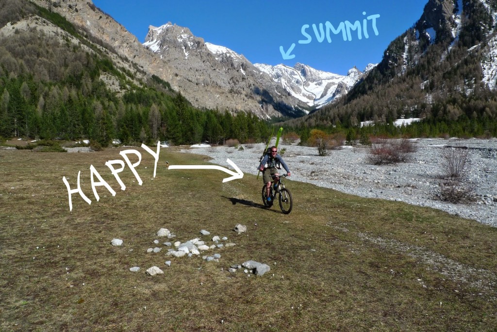 joseph content de sa journée de ski de randonnée dans le massif du Queyras.