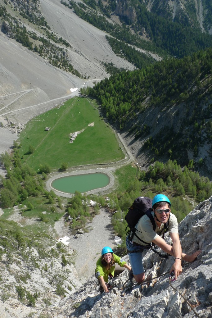 Via ferrata de Pra Premier au dessus des chalets de Clapeyto