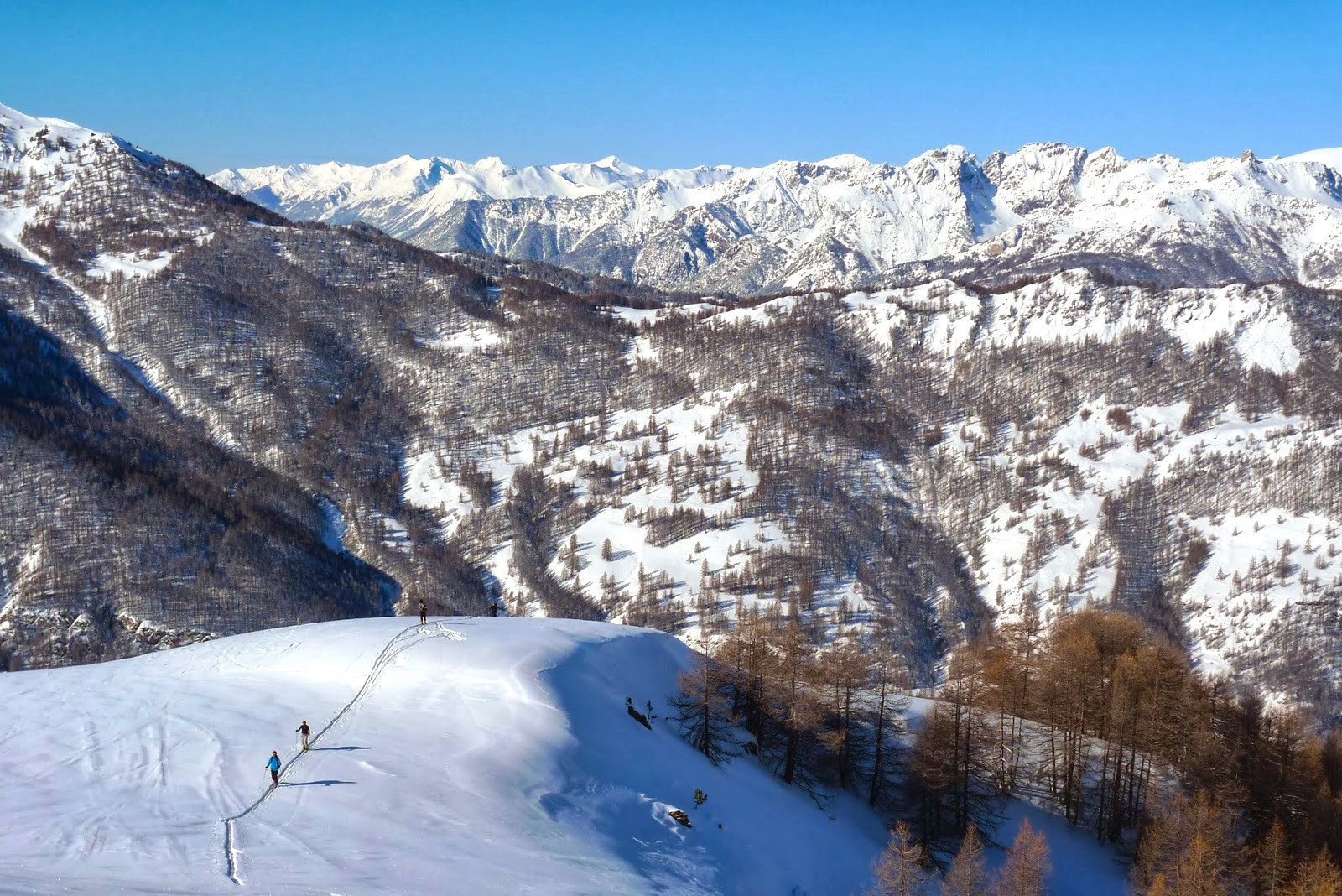 ski de randonné en collective dans le Queyras avec un guide