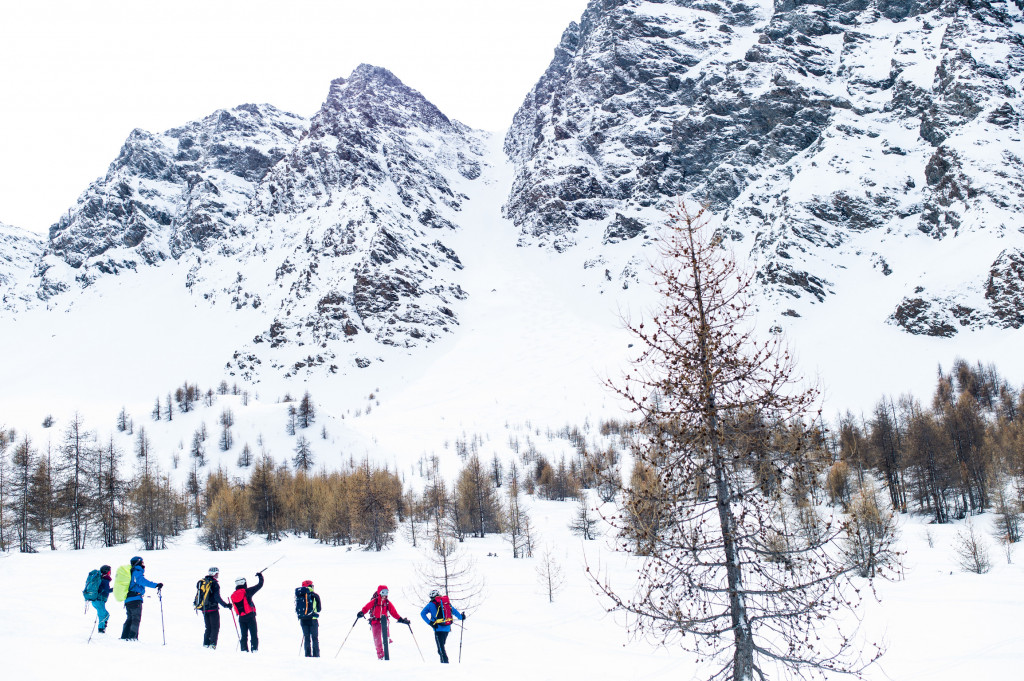 sortie ski de randonnée queyras en collective avec un guide